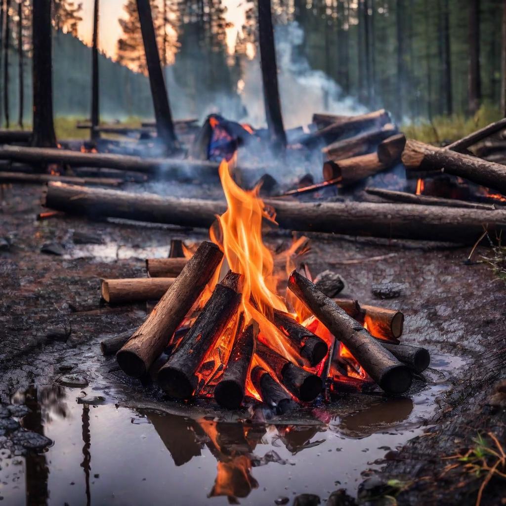 Camp Fire in Wet Conditons